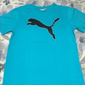 Puma Teal Tee with Black Emblem